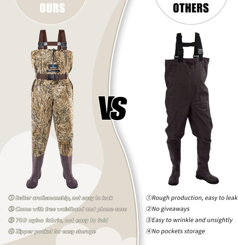 Trudave Store Chest Waders for Kids with Boots, Waterproof Youth Waiters for Children, Lightweight Waders for Fishing & Hunting - Image 5